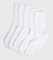 New Look 5 Pack White Ankle Socks